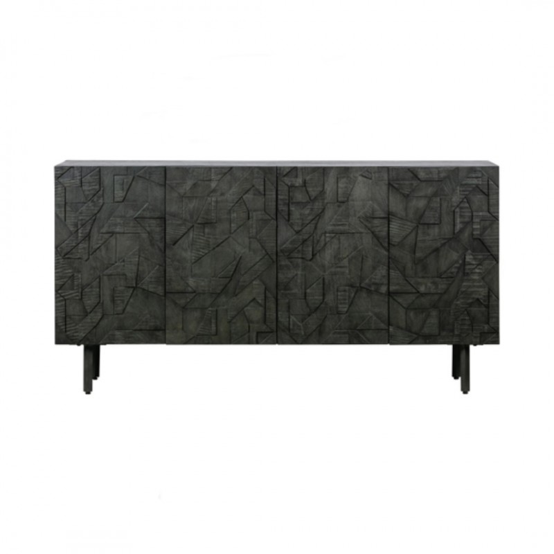 SIDEBOARD ABSTRACT CARVING BLACK 160 - CABINETS, SHELVES